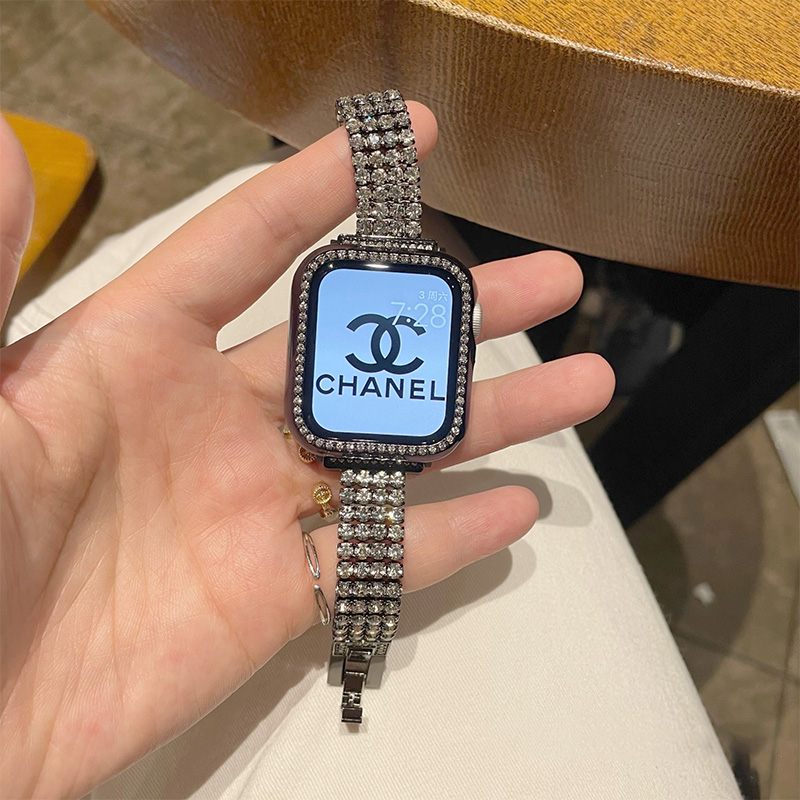 コンパチブルApple Watch バンド きらきら 41mm 40mm 38mm 可愛い エレガントで華奢 細い帯 飾りベルト ダイヤモンド付き サイズ調整可能 交換便利 プレゼント メタルブレスレット 女の子 あっぷる ☆ wutwuk キラキラ コンパチブルApple Wat m ゴールド 439