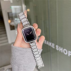 GUESS★クリスタル x シルバーリンクチェーン Apple Watchバンド Amazon.co.jp: Fohuas キラキラビーズブレスレット Apple Watch