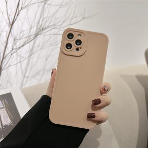Alternative view of iphone14pro/14pro maxケース レンズ保護付きiPhone用ケース 無地シンプル iPhone13/12/11series対応 ブラウン/カーキ