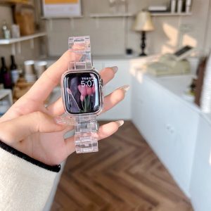 Alternative view of アップルウォッチバンド クリア 韓国 apple watch バンド 可愛い 天然 樹脂 腕時計ベルト