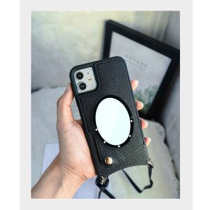 Alternative view of ショルダー iphone13/13promaxケース ミラー 付き iphone12/11 ケース 韓国 スタンド付き スマホケース カード収納