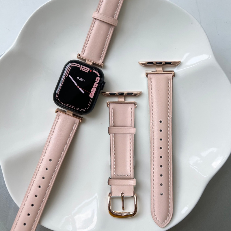 アップルウォッチ バンド レザー 本革 AppleWatch ピンク m3o - 時計
