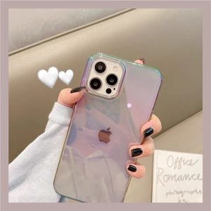 Alternative view of iphone15 iphone14/13 ケース 韓国 オーロラ iphone15pro パープル に 合う ケース クリア 人気