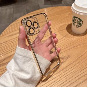 Alternative view of カメラフィルム付き iphone15/15proケース クリア おすすめ iphone14pro ゴールド に 合う ケース