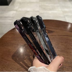 Alternative view of iphone17/16 ケース クリア iphone17pro/16plus/16pro ケース おしゃれ iphone15/15pro ケース 透明 スマホケース メッキ風 iphone ケース カメラ 保護 韓国風