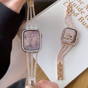Alternative view of アップル ウォッチ バンド チェーン キラキラ apple watchバンド 女性 ブレスレット 保護カバー付き