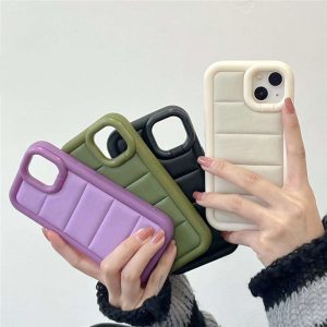 Alternative view of ダウン iphone14pro/14 ケース 韓国 かわいい iphone13/12/11ケース スタンド付き 人気
