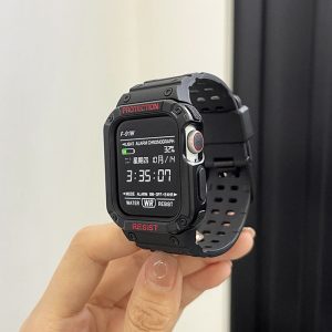 Alternative view of apple watch 一体型ケース おすすめ メンズ シリコン アップル ウォッチ スポーツ バンド アウトドア 耐衝撃
