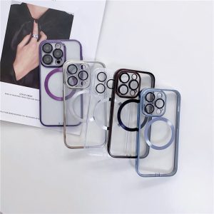 Alternative view of magsafe充電ケース クリア iphone14/13 ケース メタリック 防塵 カメラレンズ保護