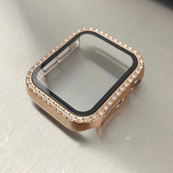 アップル ウォッチ カバー キラキラ おしゃれ apple watch 8/7/se 保護ケース フィルム一体型 バンパーケース