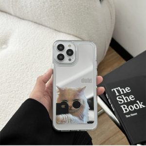 Alternative view of iPhoneケース ミラー iPhone15/15proケース 鏡 付き アイフォン ケース おしゃれ スマホケース 背面 ミラー かわいい