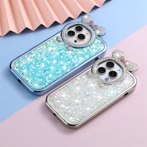 Alternative view of iphone ケース キラキラ ストーン iphone15/15pro ケース リボン ラメ iphone ケース スマホケース おしゃれ キラキラ 韓国風 携帯 ケース 女子 人気
