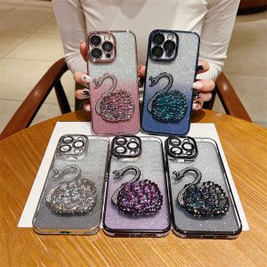 Alternative view of iphone ケース 透明 可愛い スマホケース キラキラ iphone ケース カメラ まで 保護 携帯ケース 白鳥 おしゃれ スマホカバー 韓国 風