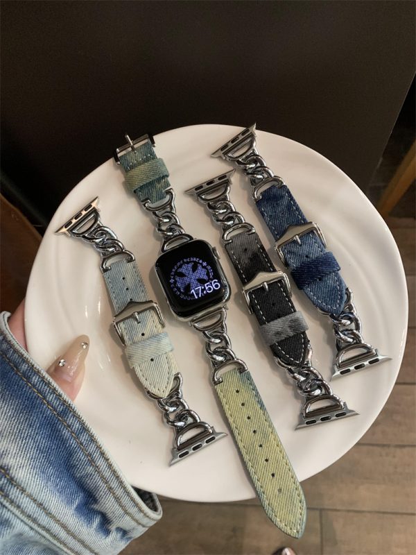 アップル ウォッチ バンド デニム apple watchバンド チェーン apple watchバンド かわいい 時計 ベルト おしゃれ