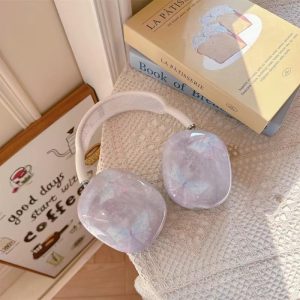 Alternative view of airpods max カバー かわいい airpods max ケース 韓国 airpods max カバー おしゃれ エアー ポッズ マックス ケース マーブル柄 ヘッドホン パッド 蝶々柄