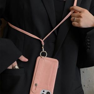 Alternative view of スマホケース 斜 めがけ iphone16/16pro iphone15 ケース ショルダー 韓国 iphone14pro/14 ケース カード 収納 スマホバンド 付き ケース レザー iphone ケース  人気 女子