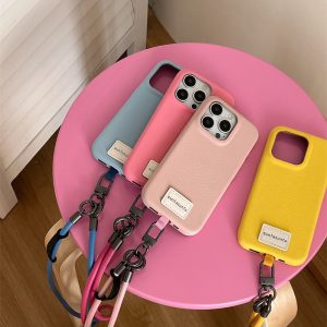 Alternative view of スマホショルダー iphone16 iphone16pro ケース 韓国 iphone16promax ケース レザー かわいい アイホンケース iphone15/15pro ケース 斜 めがけ おしゃれ iphone14/13 ケース シンプル R203