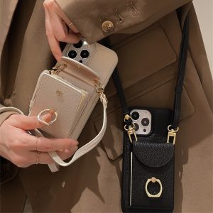 Alternative view of スマホショルダー iphone16 iphone16plus ケース カード 収納 iphone16pro/16promax ケース レザー iphone15/14 ケース おすすめ レディース iphone ケース 斜めがけ 大人 可愛い