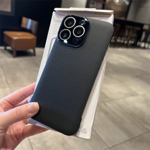 Alternative view of iphone16 ケース 薄い iphone16pro/16promax ケース シンプル スマホ レザー ケース iphone ケース カメラ まで 保護 iphone ケース フレームレス 放熱