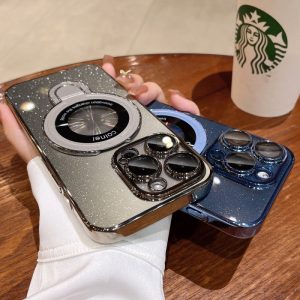 Alternative view of iphone16/16plus ケース キラキラ iphone16pro ケース クリア mag safe 対応 ケース スマホケース レンズ カバー iphone16promax/15promax ケース スタンド 付き 携帯カバー 透明 R231