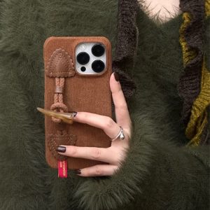 Alternative view of スマホケース 韓国 風 iphone16/16pro ケース ハンドメイド iphone16promax/15pro ケース コーデュロイ 携帯ケース 布 アイフォン ケース 可愛い
