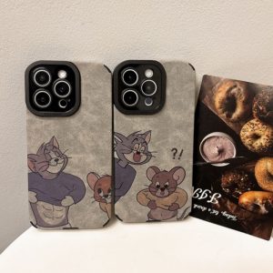 Alternative view of iphone16/15 ケース ペア かわいい トムとジェリー iphone16pro ケース iphone16promax/15pro ケース お揃い スマホケース カップル iphone ケース レザー かわいい 携帯 ケース キャラクター