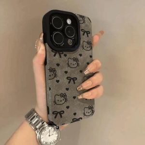 Alternative view of iphone16plus/15plus ケース 革 iphone16/16pro ケース 耐衝撃 最強 iphone16promax/15 ケース スエード スマホ ケース かわいい お 揃い の iphone ケース 猫 柄