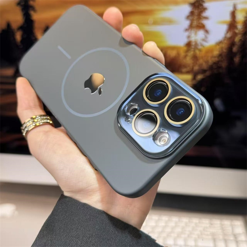 iphone16/16plus ケース magsafe iphone16promax/15pro ケース マット magsafe シリコン ケース スマホケース カメラ 保護 iphone15/14/13 ケース お 揃い シンプル R311 - 画像 (6)