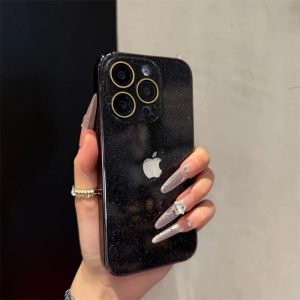 Alternative view of iphone16 ケース デザート チタニウム iphone16pro ケース キラキラ グリッター スマホ ケース iphone15/15pro ケース カメラ カバー 付き アイフォン ケース 可愛い R340