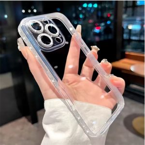 Alternative view of 【在庫一掃】iphone16 ケース キラキラ スマホカバー ガラス iphone16pro ケース 可愛い iphone16プロ ケース 女子 高校生 人気 アイフォン15pro ケース 韓国 スマホケース 黄ばみ にくい 素材