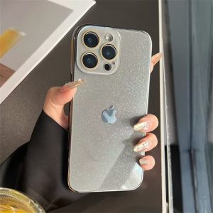 Alternative view of iphone16 ケース キラキラ iphone17pro/16pro ケース ラメ グリッター スマホ ガラス ケース アイフォン15プロ/15 ケース かわいい iphone14 ケース レンズ カバー 付き 夏 っ ぽい iphone ケース