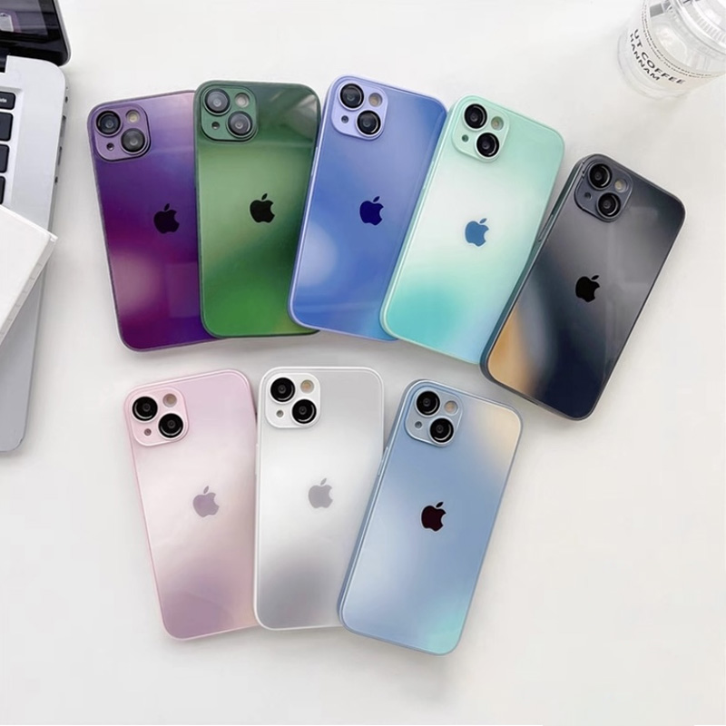 iphone17/17pro ケース 背面 ガラス かわいい iphone エアー/17promax ケース グラデーション iphone16/16plus/16pro ケース カメラ保護 iphone15pro ケース おしゃれ
