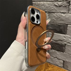 マグセーフ レザー ケース iphone17/17pro ケース キラキラ iphone17promax/16pro レザー ケース iphone16/15/14 ケース スタンド iphone ケース ブラウン