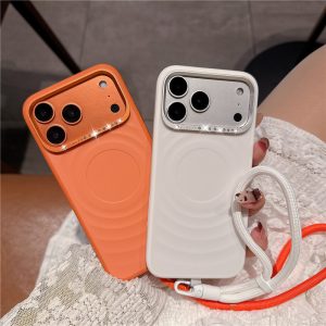 Alternative view of ストラップ 付き iphone17/17pro ケース 韓国 iphone17promax ケース キラキラ ストーン スマホ ケース ウェーブ iphone16/16pro ケース 耐 衝撃 最強 iphone15promax/14promax ケース 頑丈