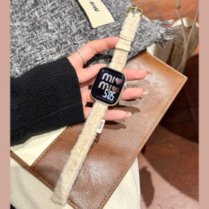 Alternative view of もこもこ アップル ウォッチ バンド apple watch バンド 可愛い アップル ウォッチ ベルト 冬 アップル ウォッチ レザー バンド 時計 ベルト かわいい