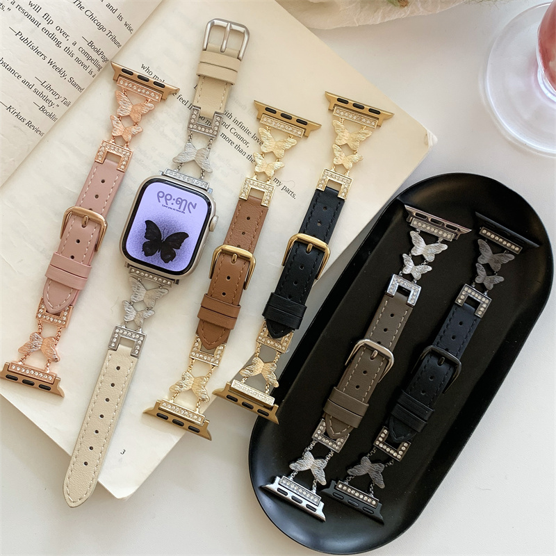 apple watch バンド 可愛い アップル ウォッチ バンド 蝶々 アップルウォッチ 42mm/46mm バンド アップル ウォッチ バンド 女性 人気 apple watch バンド キラキラ - 画像 (2)