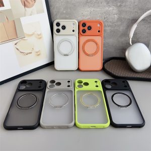 Alternative view of iphone17/17pro ケース スタンド 付き スマホケース 半 透明 おしゃれ マグセーフ ケース iphone17promax/16promax ケース 放熱 iphone16/15/14 ケース 可愛い シンプル