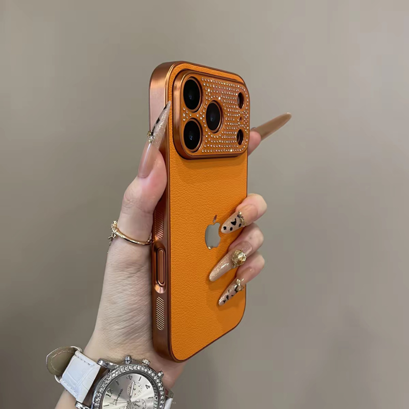 iphone17 ケース ラインストーン デコ iphone17pro/17promax ケース キラキラ iphone16/16pro ケース レザー調 スマホケース 大人可愛い iphone15/14/13 ケース シンプル おしゃれ - 画像 (4)