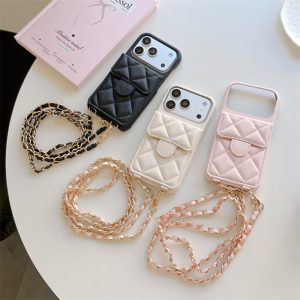 iphone17/17pro ケース ショルダー付 iphone17promax/16pro ケース レザー調 iphone16/15 ケース カード収納 キルティング スマホケース iphone14/13 ケース 韓国 かわいい アイホンケース