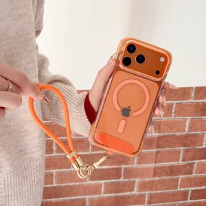 magsafe 対応 ケース iphone17 ケース 衝撃 に 強い クリア iphone17pro/17promax ケース ストラップ 付き 透明 スマホケース おしゃれ iphone16/16pro/15pro ケース エアークッション付き