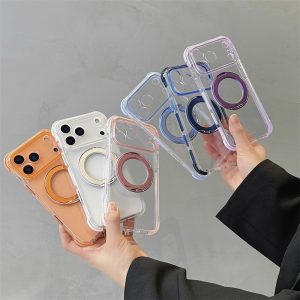 Alternative view of iphone17/17pro ケース 360°スタンド 付き iphone17promax/16promax ケース カラフル iphone16/16pro ケース 透明 可愛い iphone ケース 耐衝撃 最強 iphone ケース 人気 女子