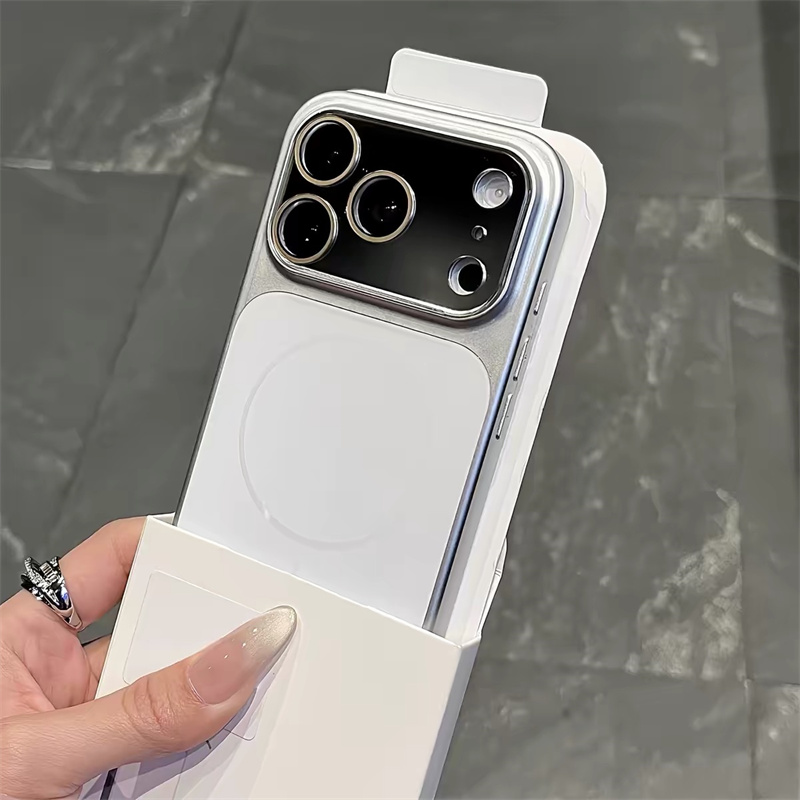 iphone17/17proケース magsafe対応 iphone17promax/16pro ケース シンプル おしゃれ iphone16/15/14 ケース カメラ 保護 iphone15pro/14pro ケース おすすめ メンズ iphone ケース メッキ風 人気 - 画像 (2)